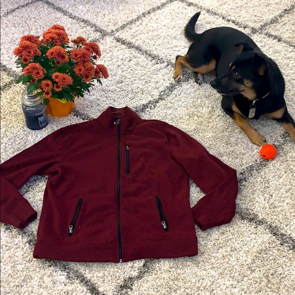 MENS: Burgundy Zip- Up Sweatshirt